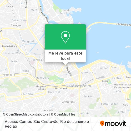 Acesso Campo São Cristóvão mapa