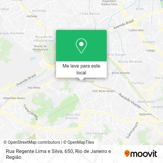 Rua Regente Lima e Silva, 650 mapa