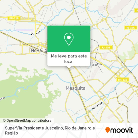 SuperVia-Presidente Juscelino mapa
