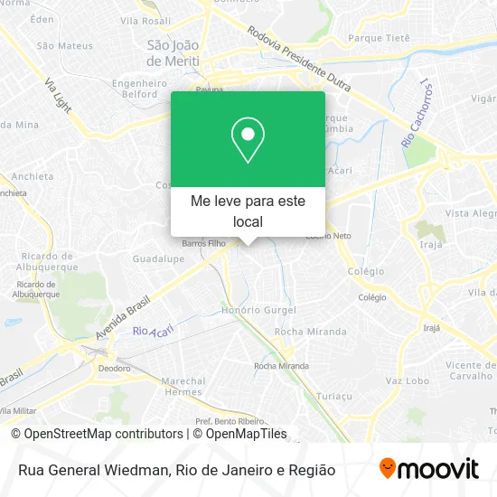 Rua General Wiedman mapa