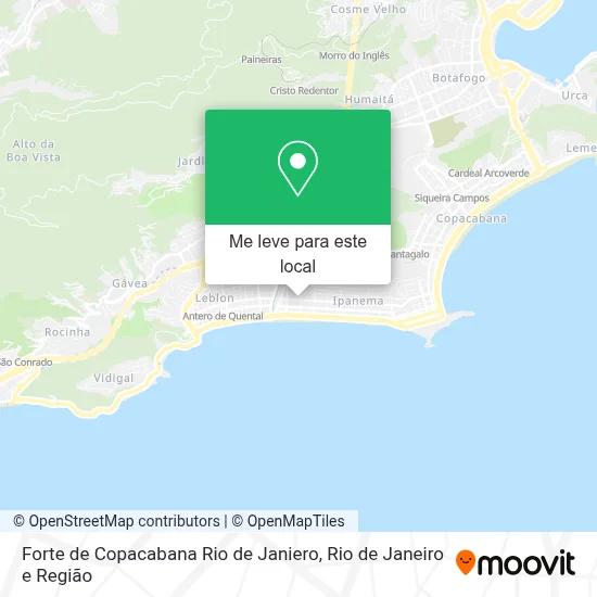 Forte de Copacabana Rio de Janiero mapa