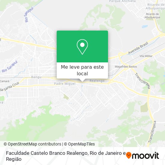 Faculdade Castelo Branco Realengo mapa