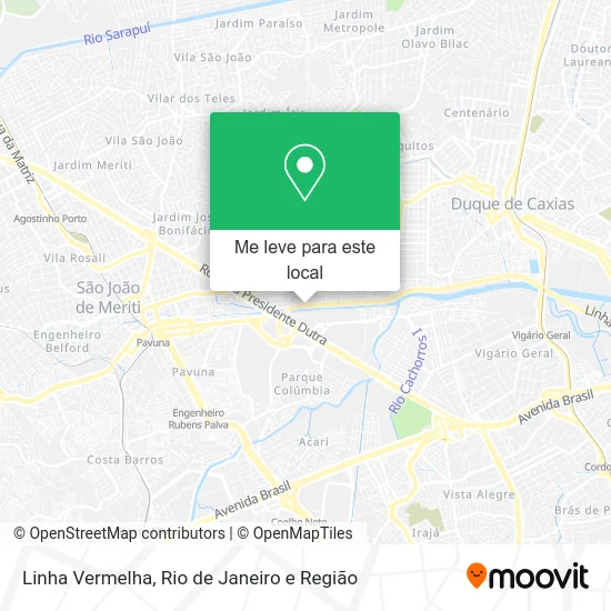 Linha Vermelha mapa
