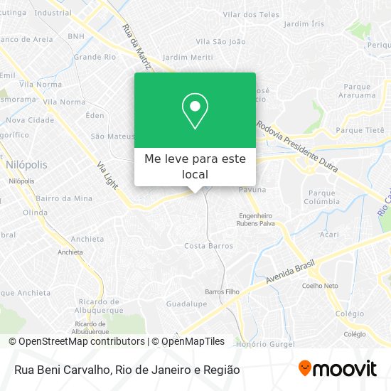 Rua Beni Carvalho mapa