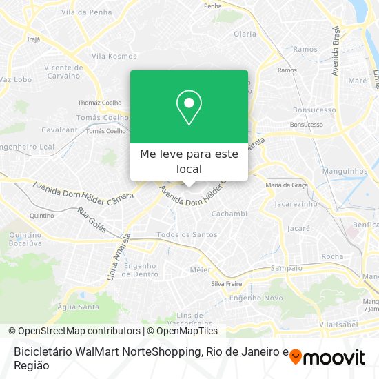 Bicicletário WalMart NorteShopping mapa
