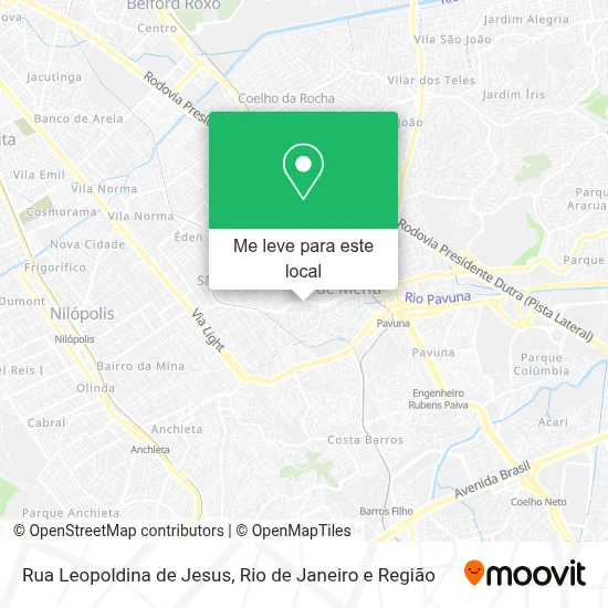 Rua Leopoldina de Jesus mapa