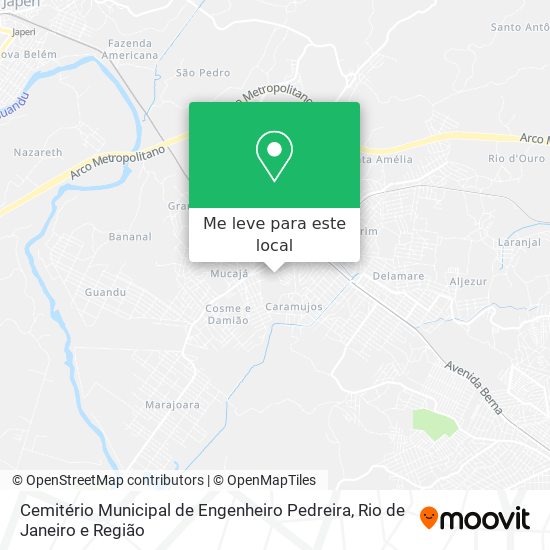 Cemitério Municipal de Engenheiro Pedreira mapa