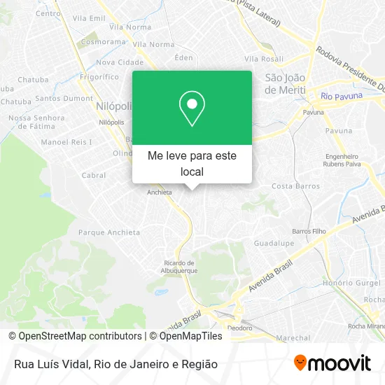 Rua Luís Vidal mapa