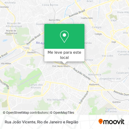 Rua João Vicente mapa
