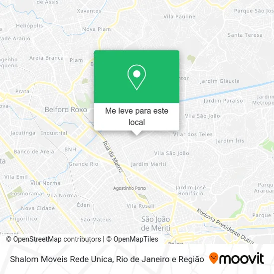 Shalom Moveis Rede Unica mapa