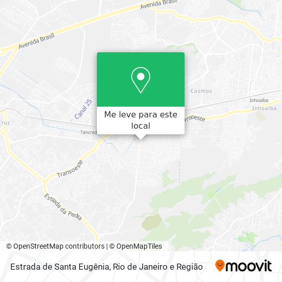 Estrada de Santa Eugênia mapa
