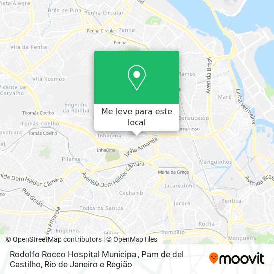 Rodolfo Rocco Hospital Municipal, Pam de del Castilho mapa