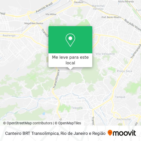 Canteiro BRT Transolimpica mapa