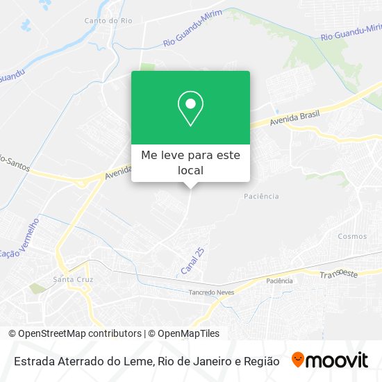Estrada Aterrado do Leme mapa