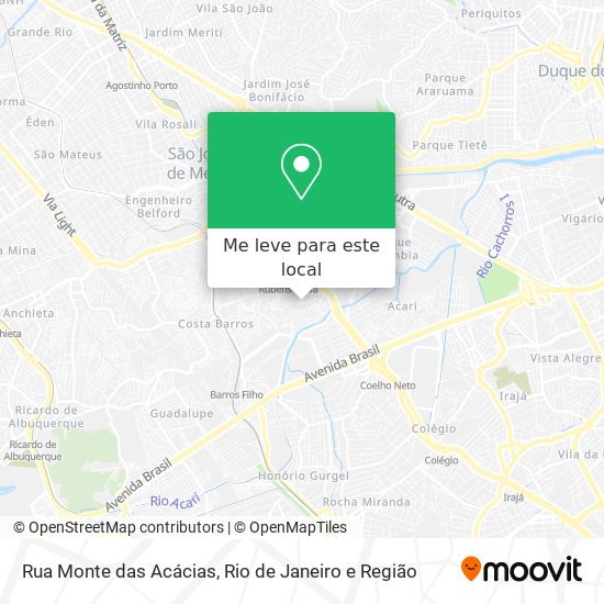Rua Monte das Acácias mapa