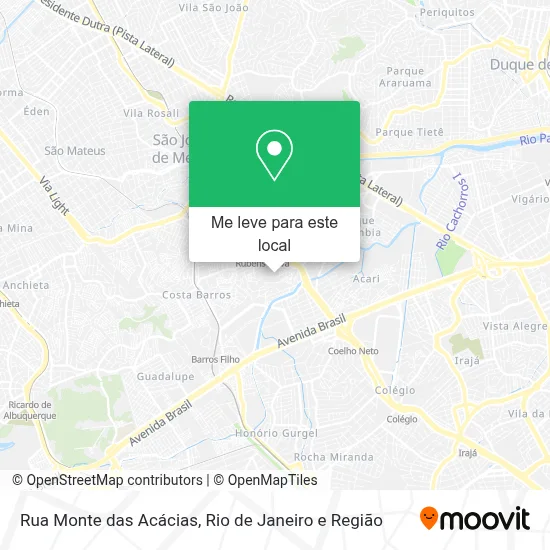 Rua Monte das Acácias mapa
