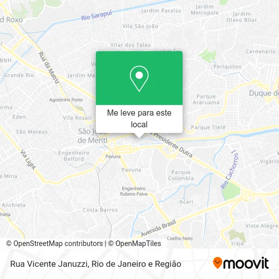 Rua Vicente Januzzi mapa