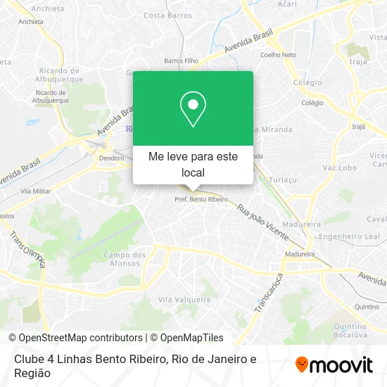 Clube 4 Linhas Bento Ribeiro mapa