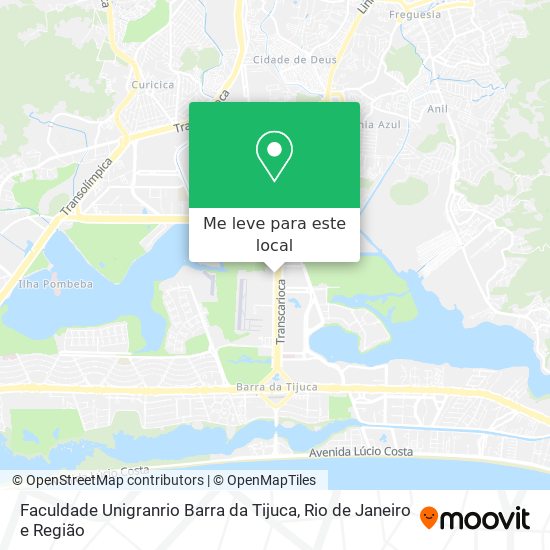 Faculdade Unigranrio Barra da Tijuca mapa