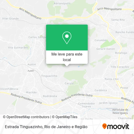 Estrada Tinguazinho mapa