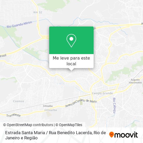 Estrada Santa Maria / Rua Benedito Lacerda mapa