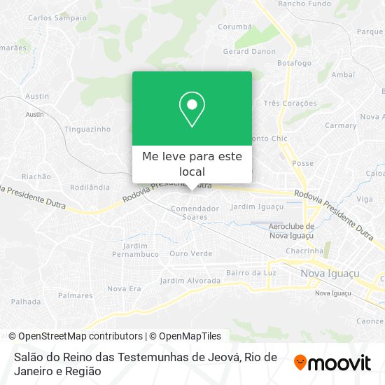 Salão do Reino das Testemunhas de Jeová mapa