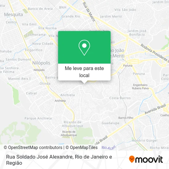 Rua Soldado José Alexandre mapa