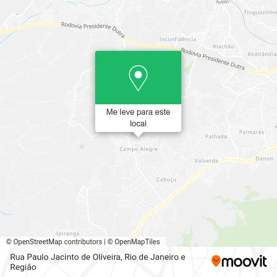 Rua Paulo Jacinto de Oliveira mapa