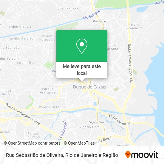 Rua Sebastião de Oliveira mapa