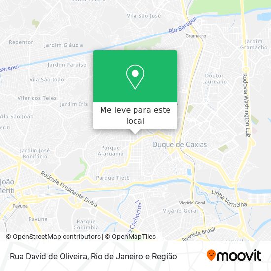 Rua David de Oliveira mapa