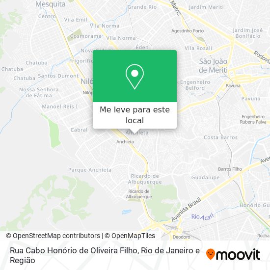 Rua Cabo Honório de Oliveira Filho mapa