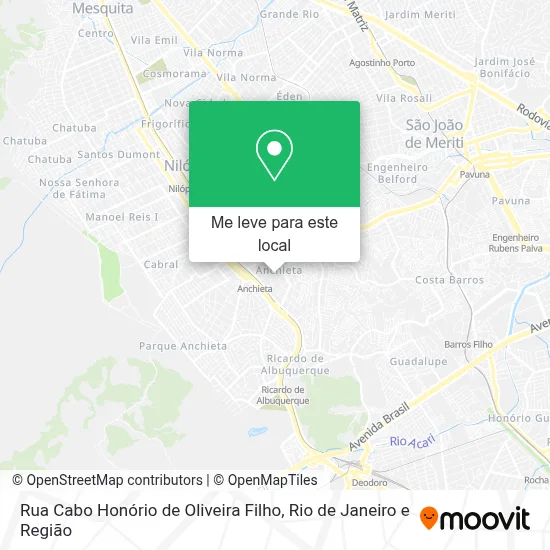 Rua Cabo Honório de Oliveira Filho mapa