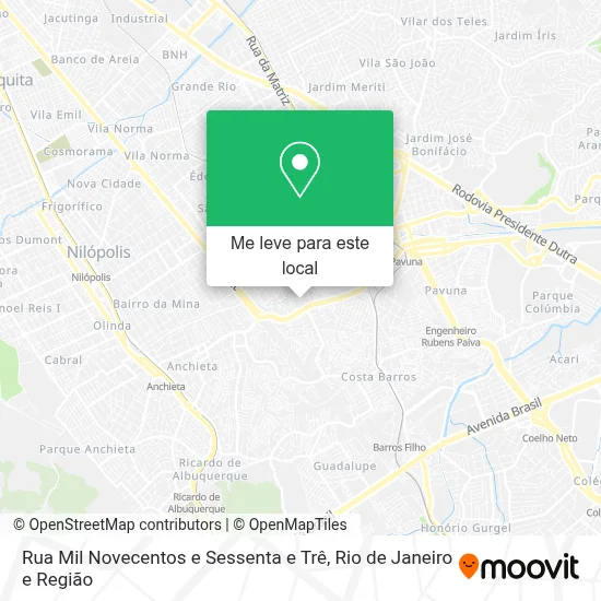 Rua Mil Novecentos e Sessenta e Trê mapa