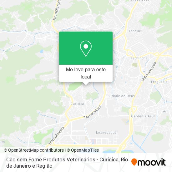 Cão sem Fome Produtos Veterinários - Curicica mapa