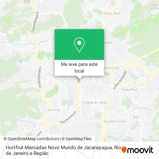 Hortfrut Mercadao Novo Mundo de Jacarepagua mapa