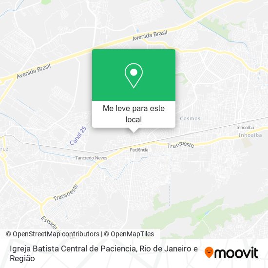 Igreja Batista Central de Paciencia mapa