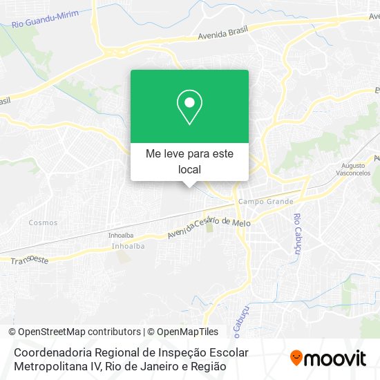 Coordenadoria Regional de Inspeção Escolar Metropolitana IV mapa