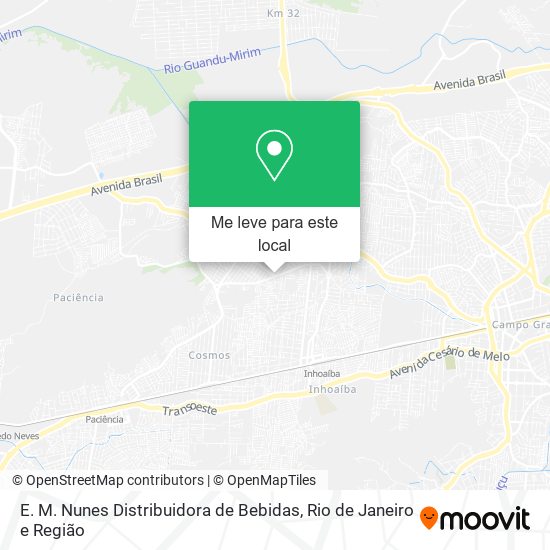 E. M. Nunes Distribuidora de Bebidas mapa