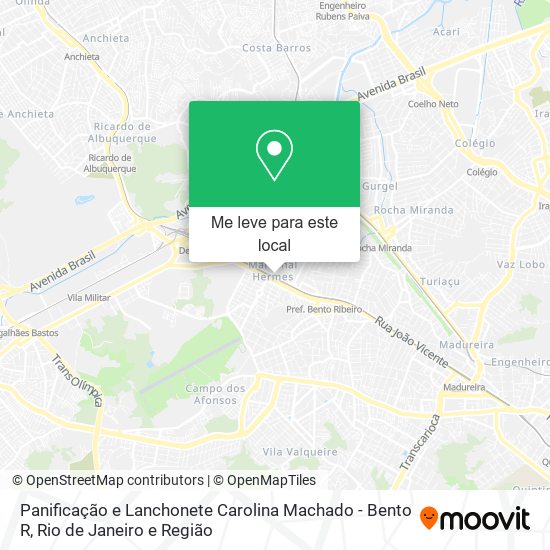 Panificação e Lanchonete Carolina Machado - Bento R mapa
