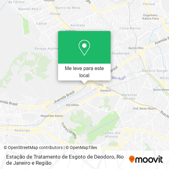 Estação de Tratamento de Esgoto de Deodoro mapa