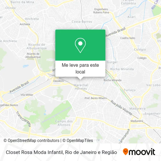 Closet Rosa Moda Infantil mapa