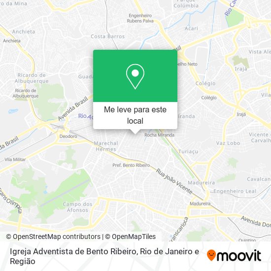 Igreja Adventista de Bento Ribeiro mapa
