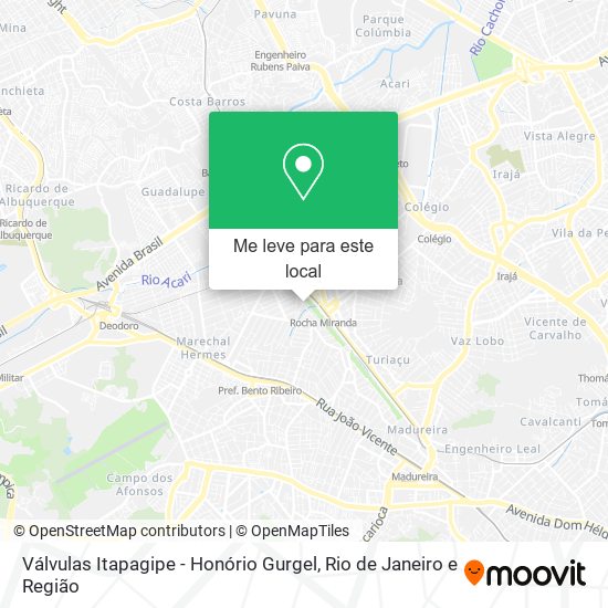 Válvulas Itapagipe - Honório Gurgel mapa