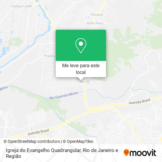 Igreja do Evangelho Quadrangular mapa