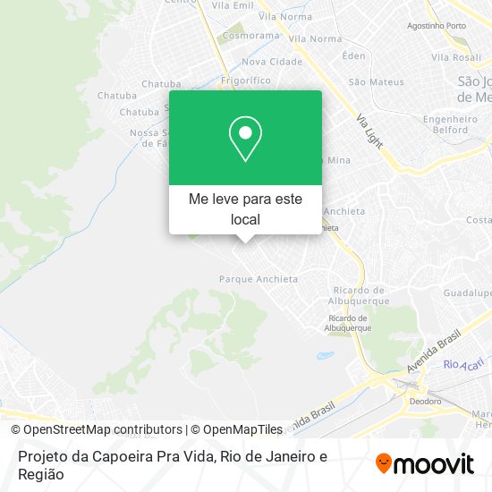 Projeto da Capoeira Pra Vida mapa