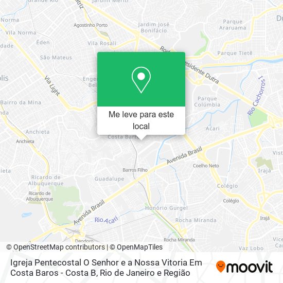 Igreja Pentecostal O Senhor e a Nossa Vitoria Em Costa Baros - Costa B mapa