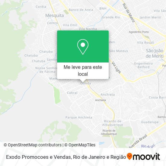 Exodo Promocoes e Vendas mapa