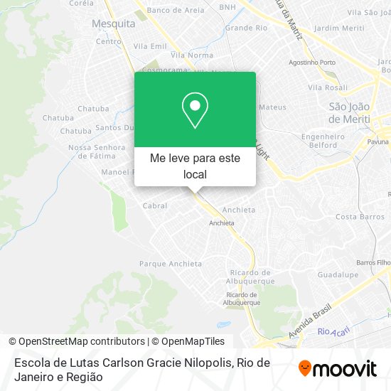 Escola de Lutas Carlson Gracie Nilopolis mapa