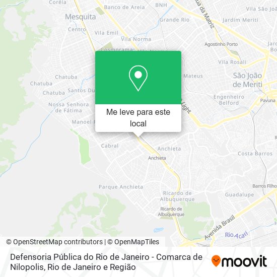 Defensoria Pública do Rio de Janeiro - Comarca de Nilopolis mapa