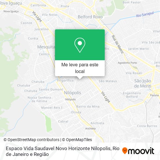 Espaco Vida Saudavel Novo Horizonte Nilopolis mapa